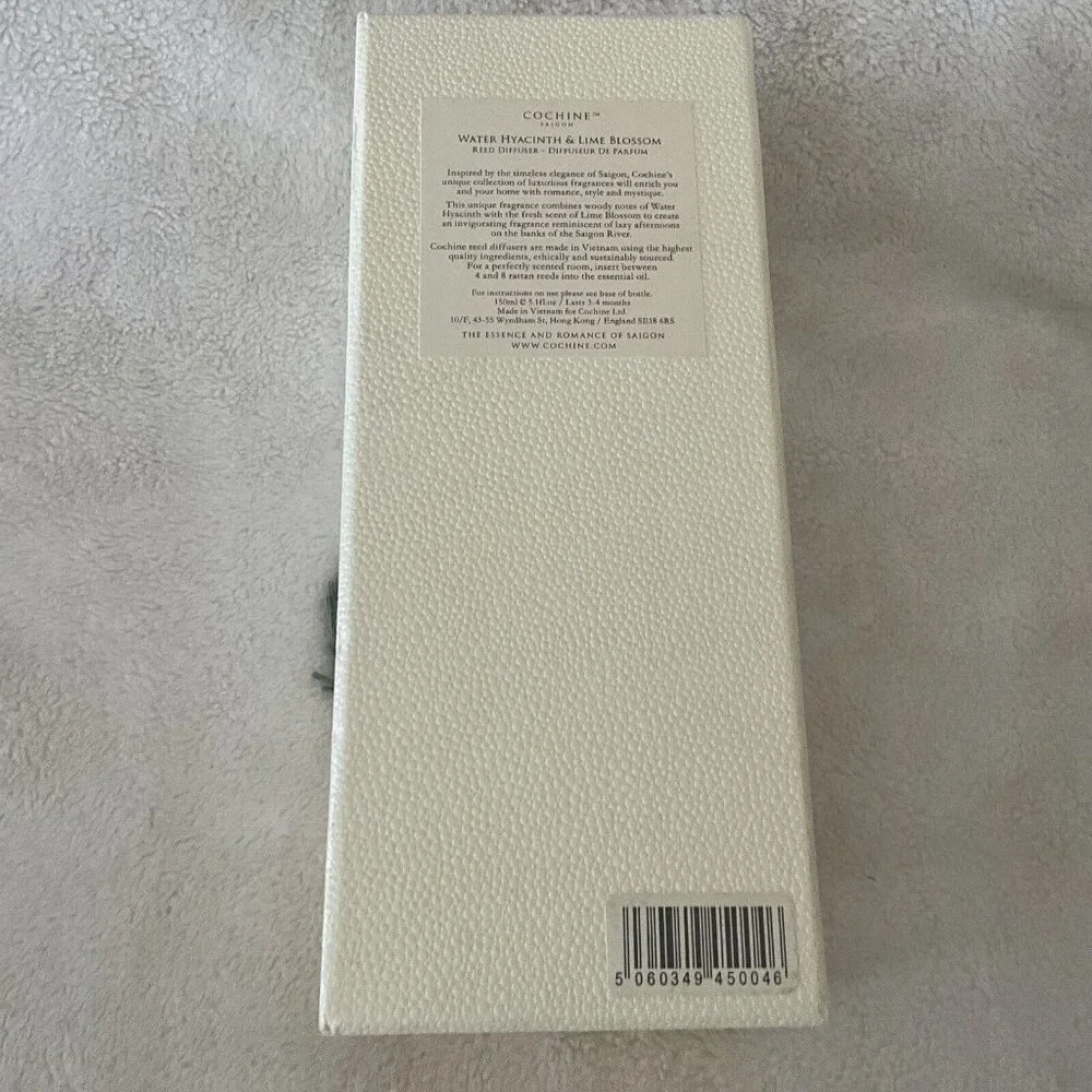 Cochine Saigon Water Hyacinth & Lime Blossom Luxury Reed Diffuser New In Box